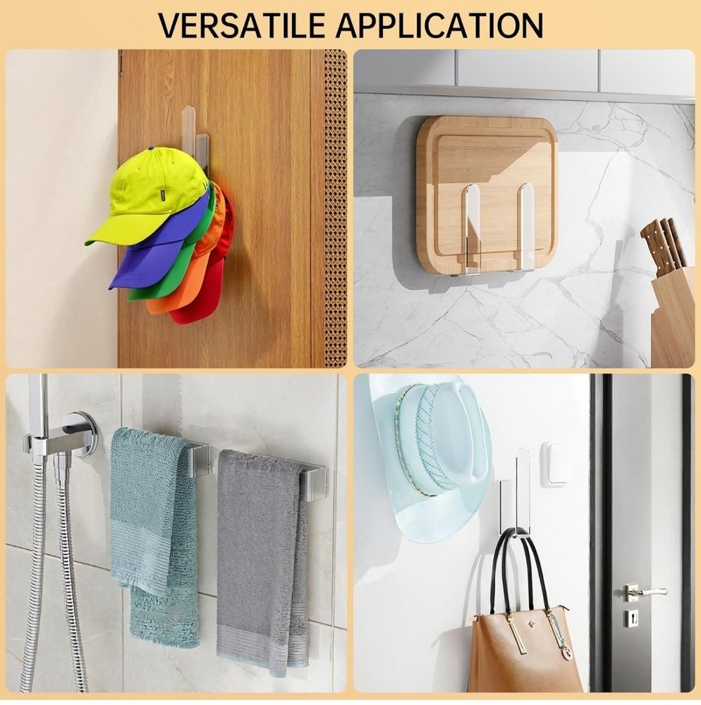 Acrylic Clear Hat Organizer 2 pack, Hat Rack, Adhesive - No Drilling , Multi Use