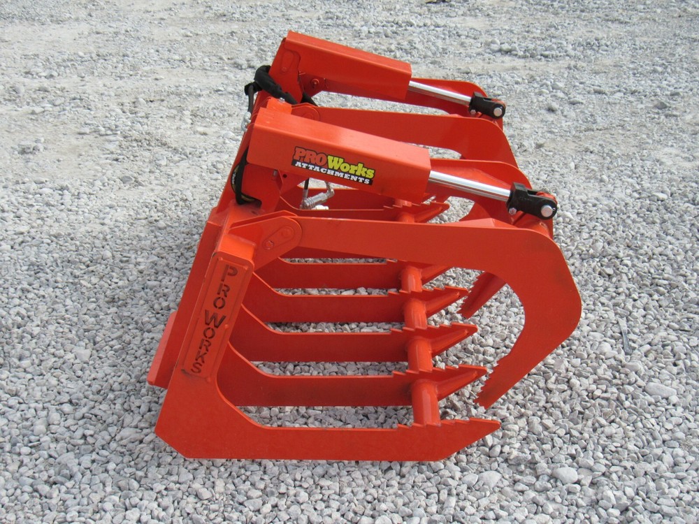 60" Root Grapple Grease and 48" Long Pallet Forks Attachment Combo Quick Attach