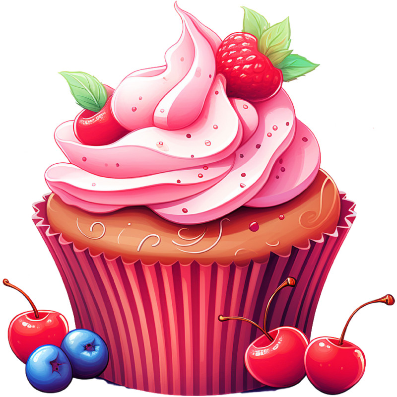 30 Custom Fruit Cupcake Personalized Address Labels