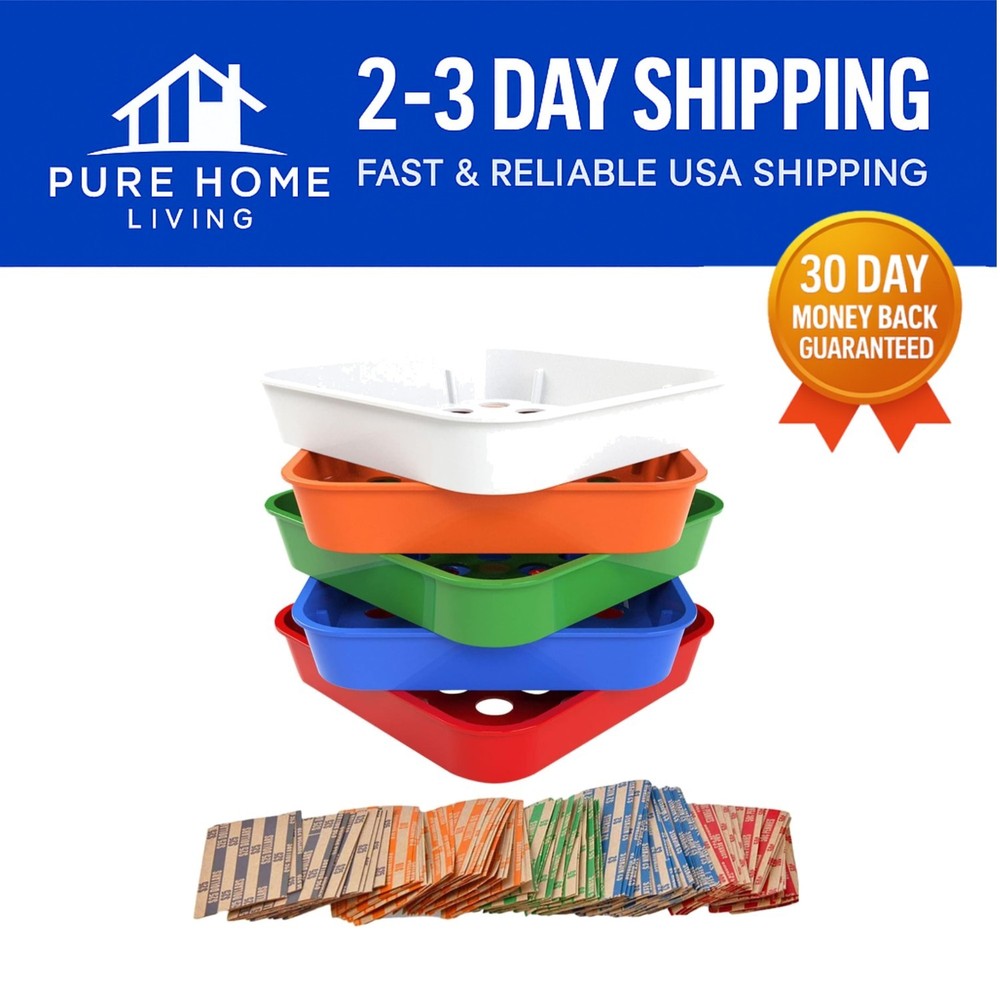 Durable 5-Tray Coin Sorting System with 110 Wrappers for Seamless Organization