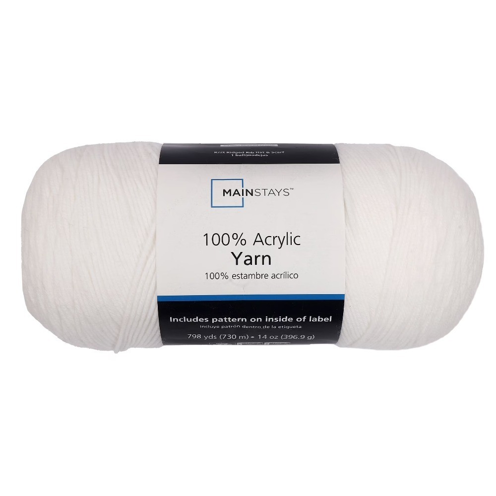 Medium Acrylic White Yarn, 14 Oz 798 Yards