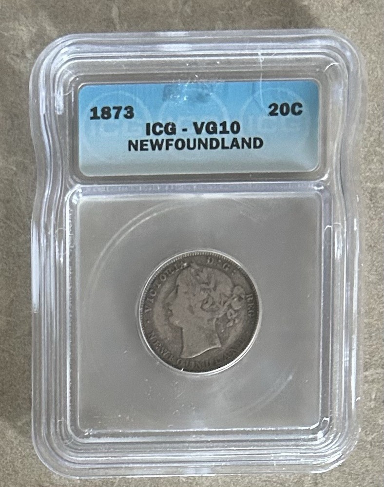 1873 Newfoundland Twenty Cent 20c - ICG-VG10.  A2