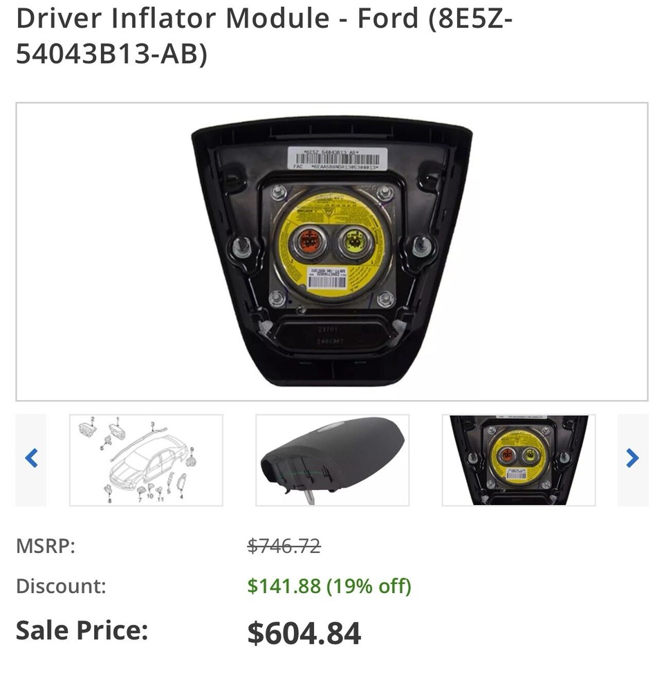 Driver Inflator Module - Ford (8E5Z-54043B13-AB)