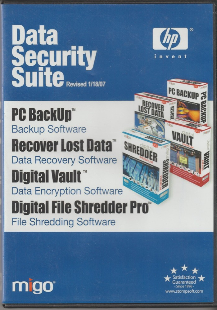 HP Data Security Suite Stompsoft Revised 5/18/06 CD-Rom