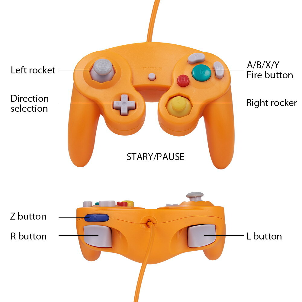 2 Pack For Nintendo GameCube GC & Wii U Console Wired NGC Controller Gamepad US