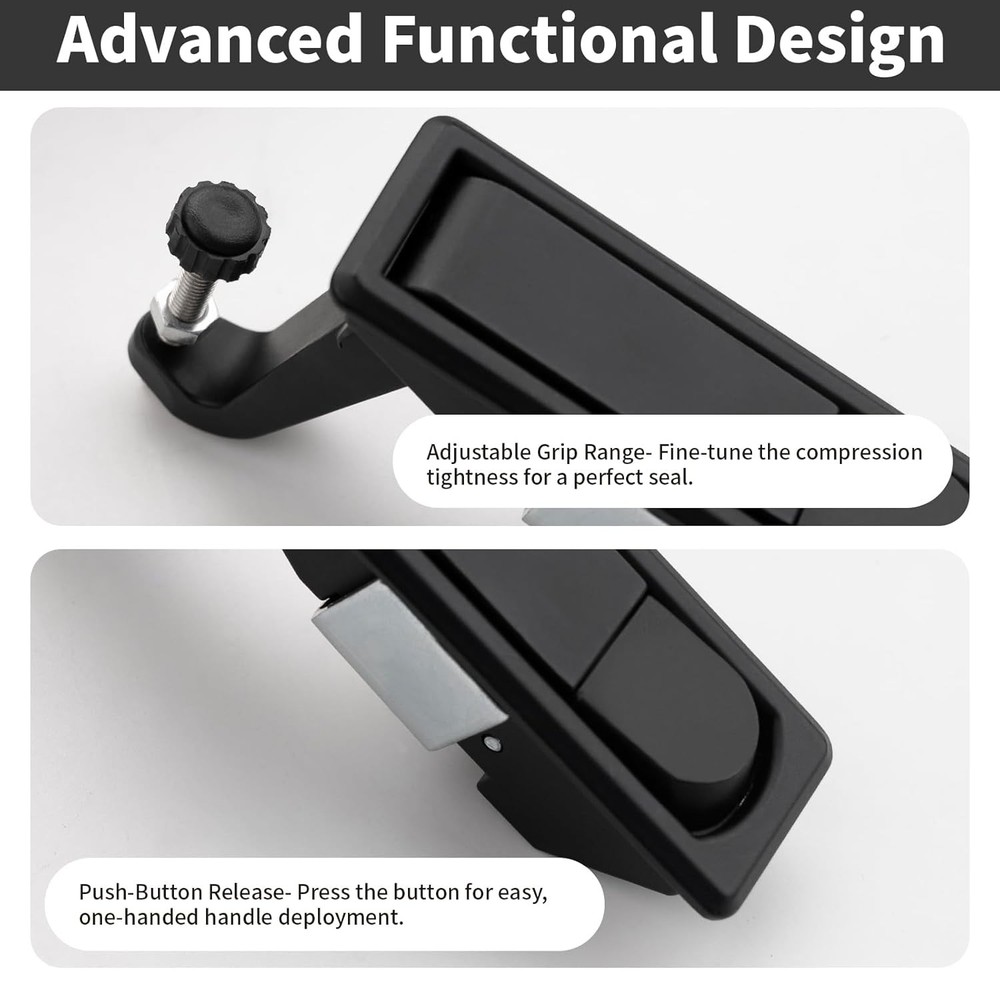 2PCS Black Zinc Alloy Compression Latch Push Button Flush Trigger Lock
