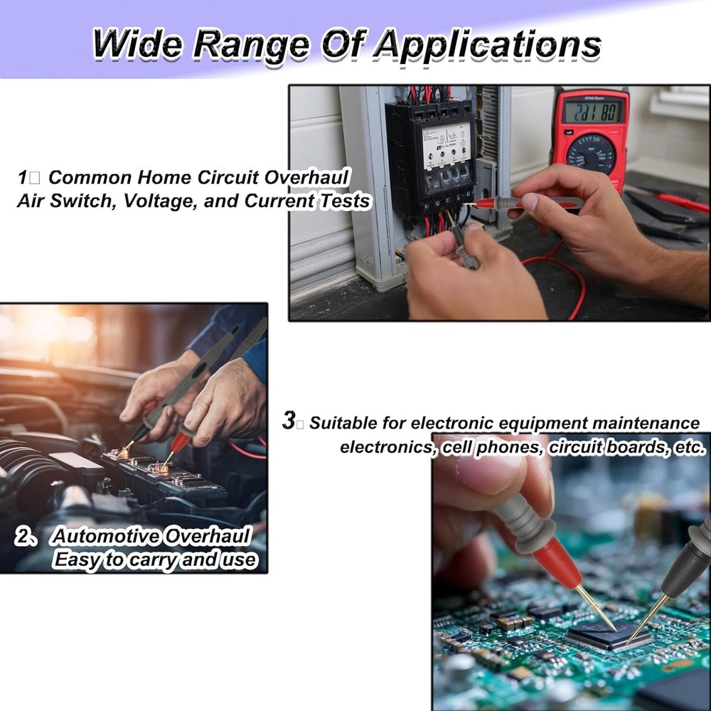 Professional Multimeter Test Leads 1000V 20A, Kit, Ultra-Sharp...