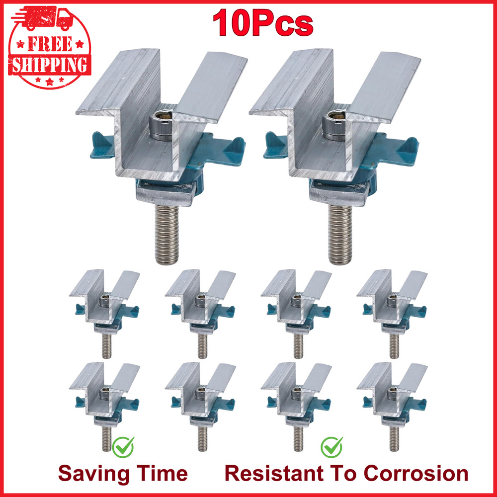 10Pcs Solar Panel Clamps For Unistrut System, Mounting Clamp Bracket Adjustable