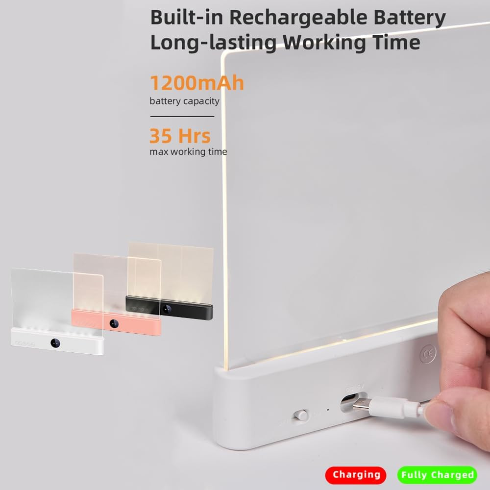 Rechargeable LED Book Light with Dimmable Colors and Timer for Readers