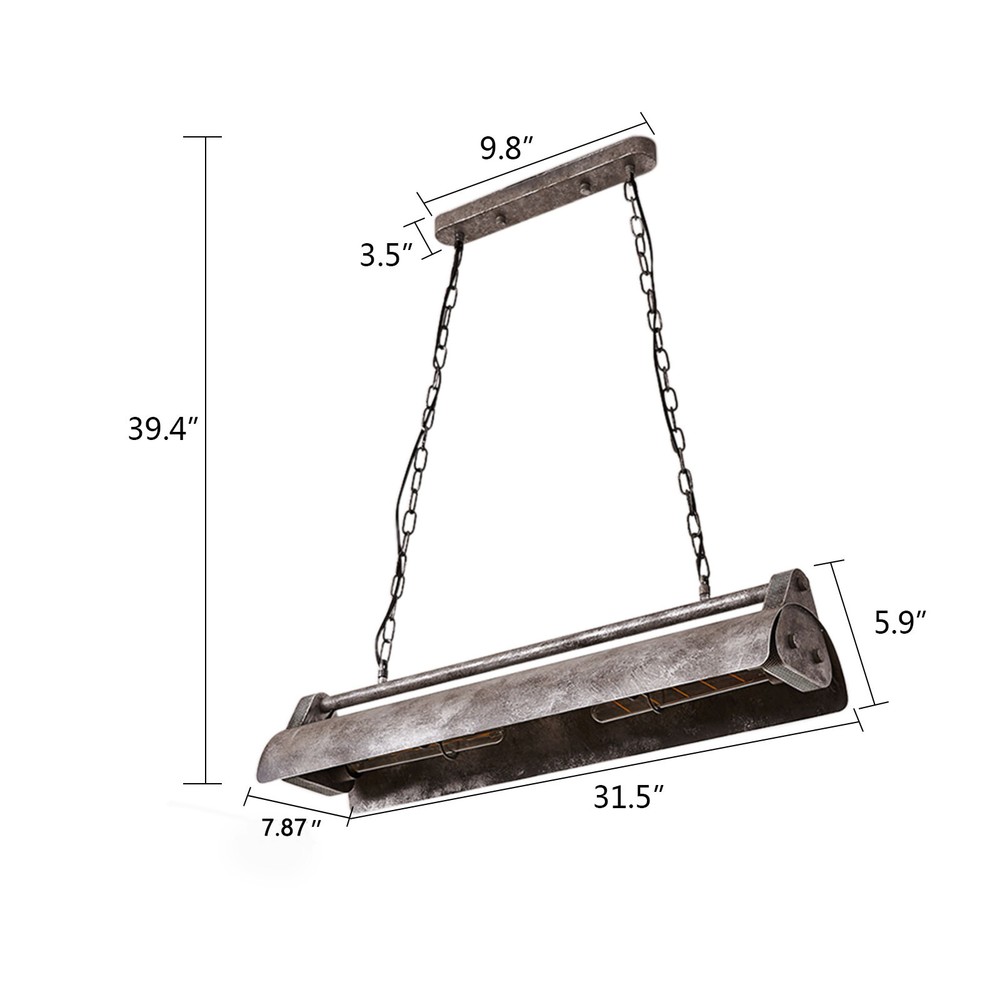 Retro Pendant Light Industrial Style Ceiling Light Height Adjsutable Chandelier