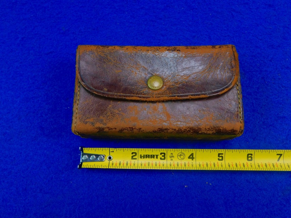 Antique US 1922 Dated Leather Ammo Pouch Holder Case