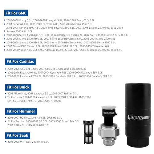 Oil Pressure Sensor 12616646 with Socket - Compatible with Multiple Chevy, GMC