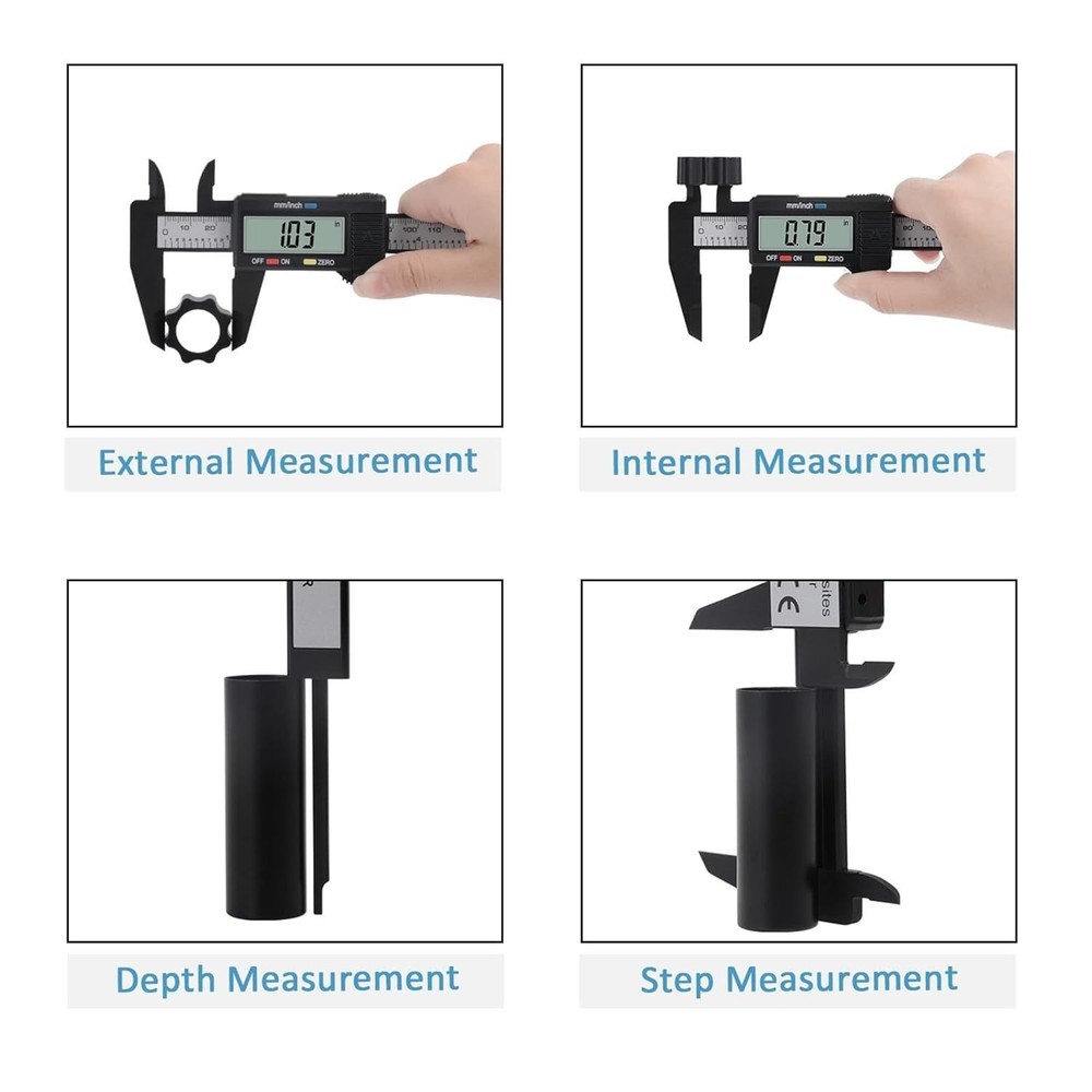 Accurate 0-6” Digital Caliper with Zero Setting & Large Display for Easy Use