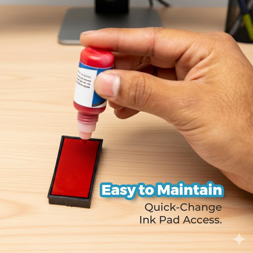 Medium Red Ink Sample Self Inking Rubber Stamp Office Document Supply Tool