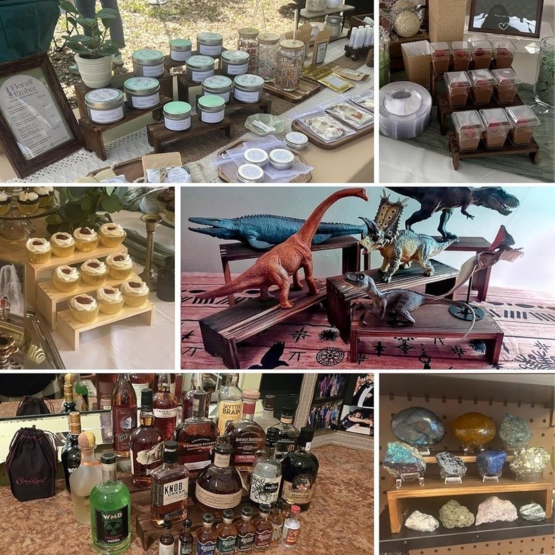Rustic Wood Risers 100% Solid Display Stands Events Home Decor Vendor Staging US