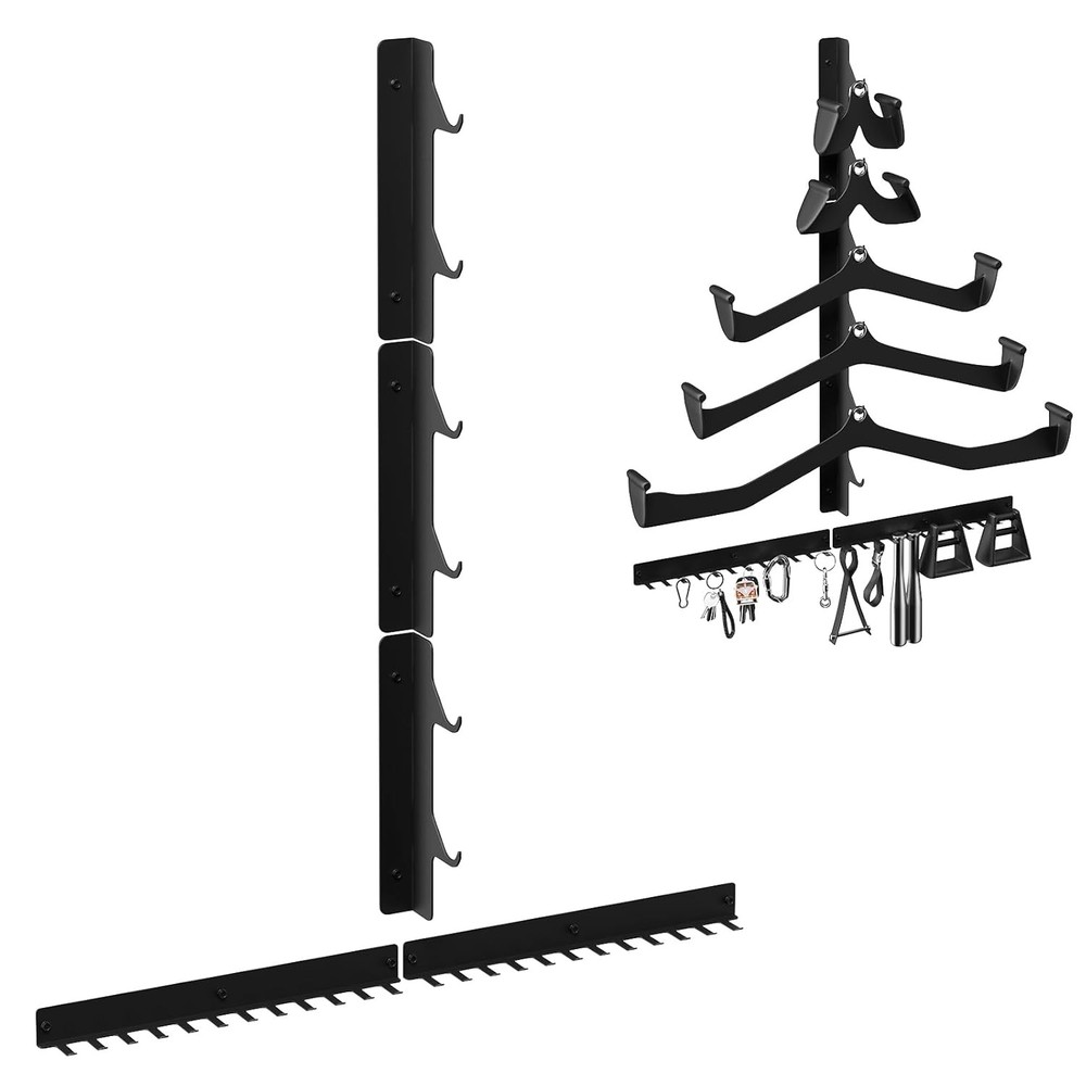 Lat Pull Down Bar Storage Rack Wall Mount Gym Wall Organizer Lat Machine Rack