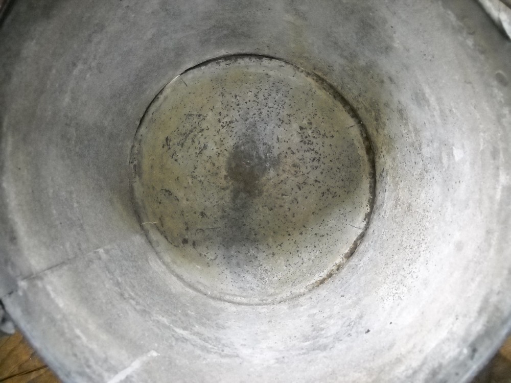 Vintage Galvanized Fire Bucket - Round Bottom- Fire Fighter
