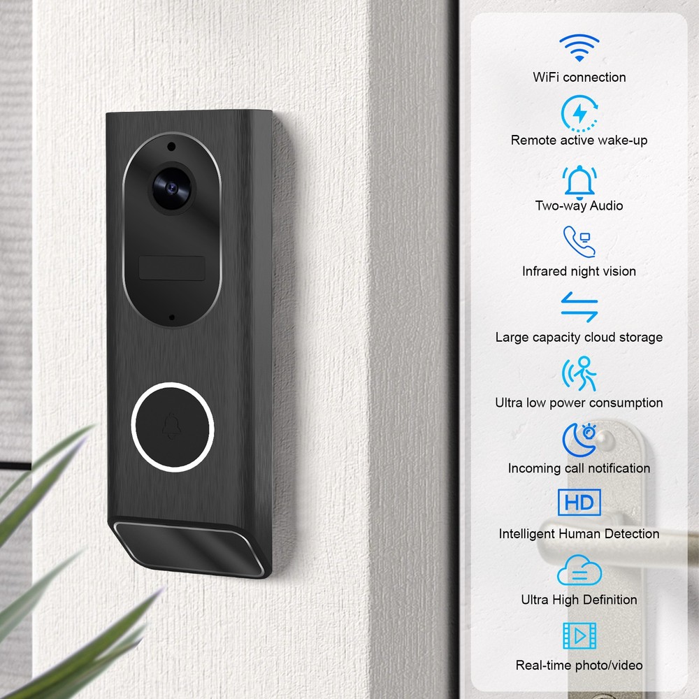 Wireless Security Smart WiFi Doorbell Intercom Video Camera Door Ring Bell Chime