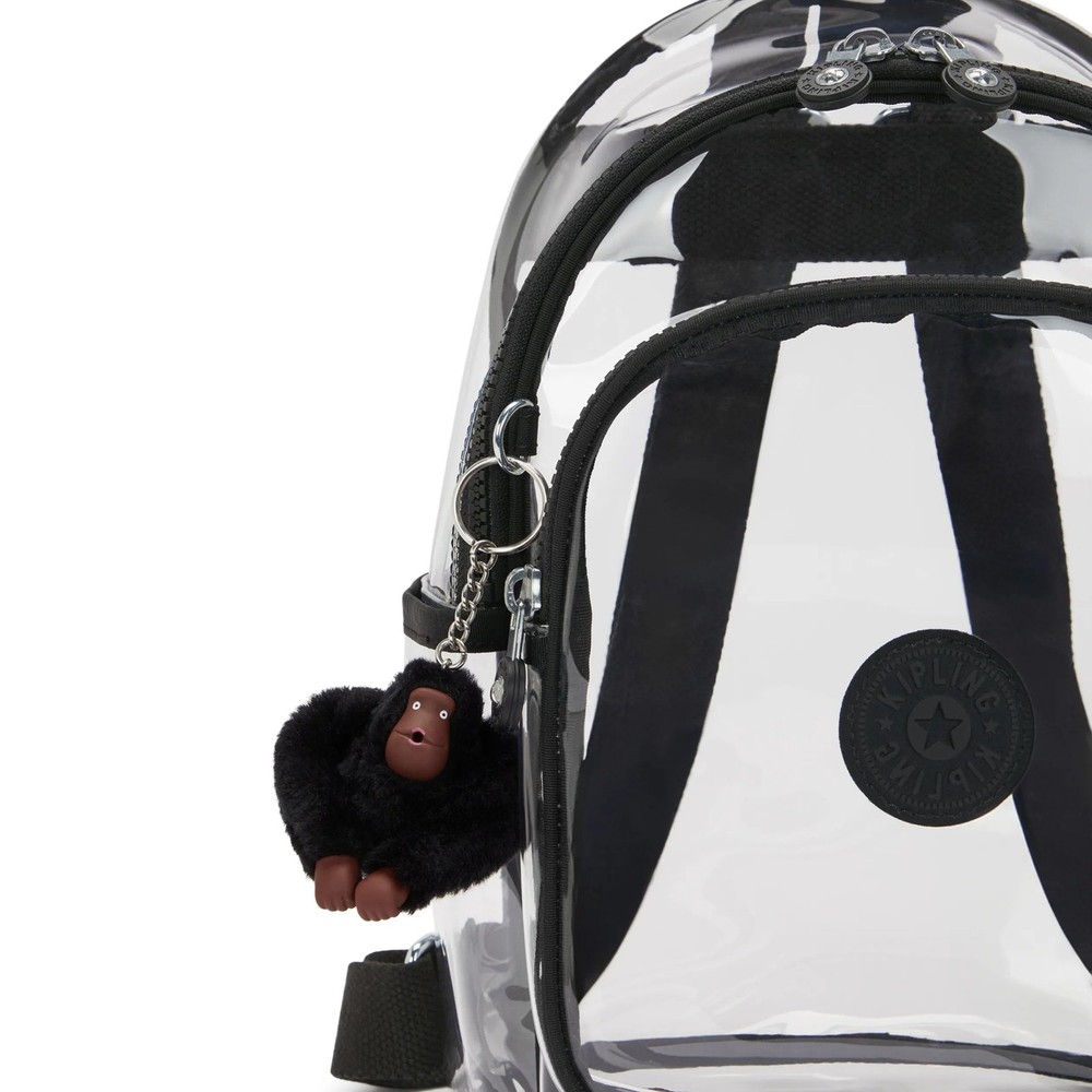 Kipling Jacinta Clear Backpack Jet Black Fun