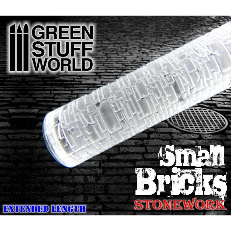 Green Stuff World 1:76 - 1:35 Small Bricks Texture Rolling Pin Scenery Tool