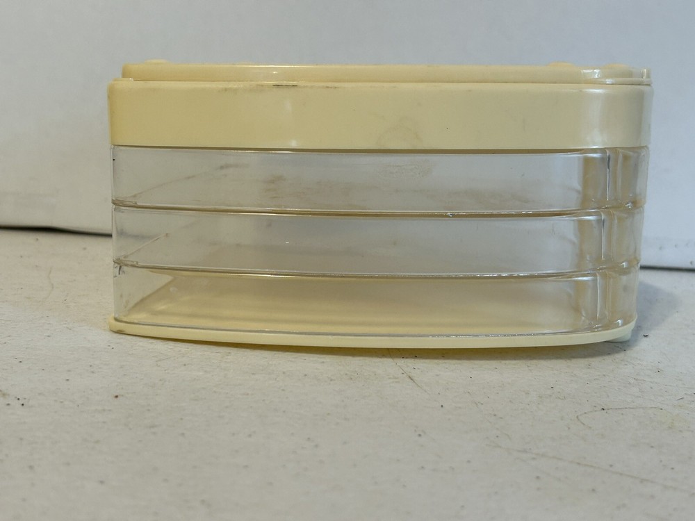 MCM Stacking Storage Tray/Case/Tower See Through Divided Sections Sewing e8