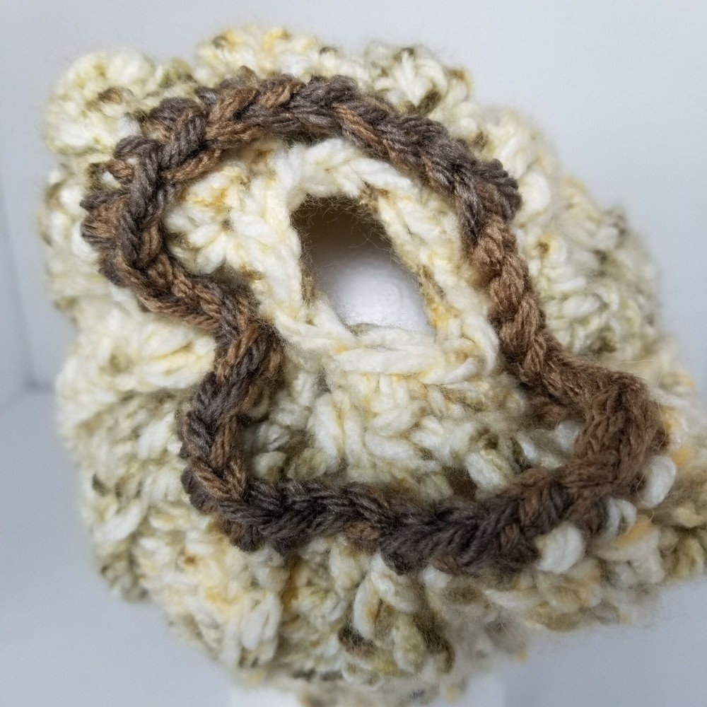 Ponytail Messy Bun Dread Dreadlock Ear Warmer Hand Knit Hat