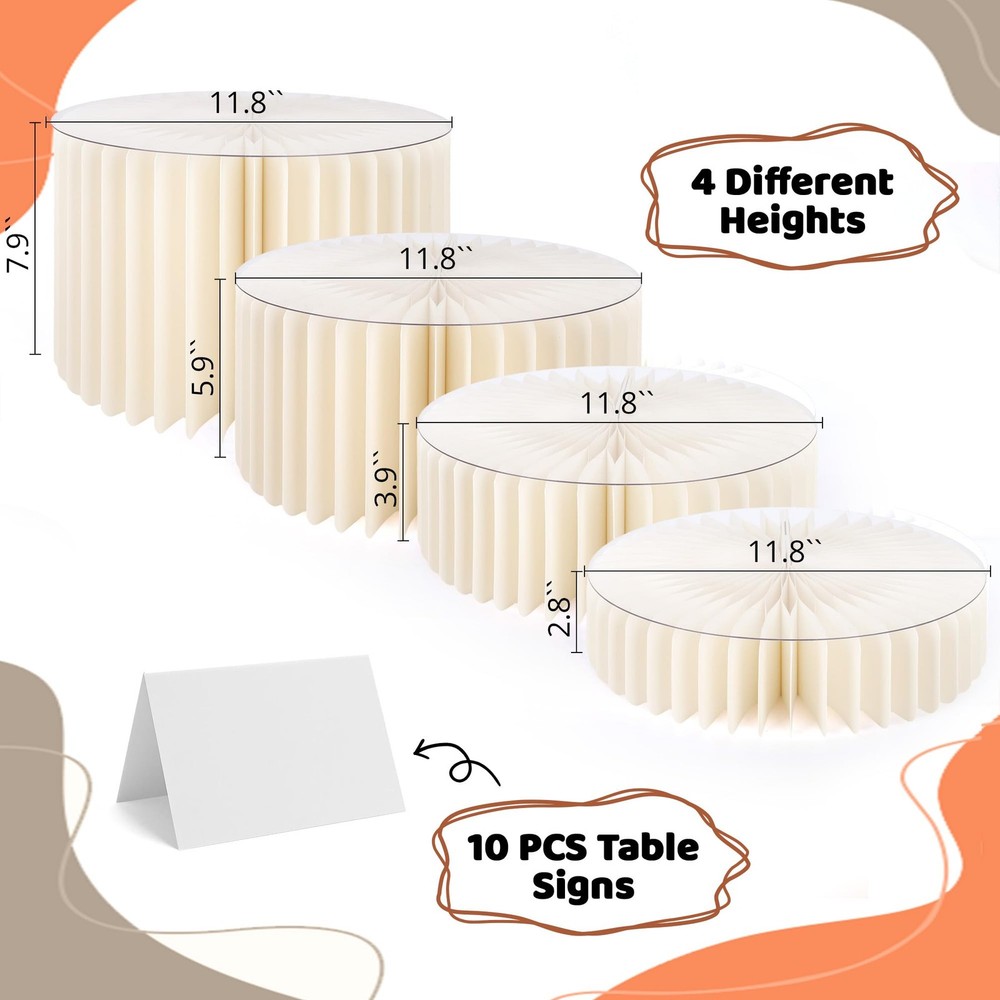 4 Pcs Buffet Risers Food Risers for Buffet Table Premium High-Density Cardboa...