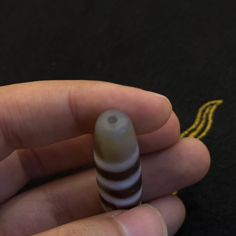 Ancient Himalayan Tibetan Agate Tiger Striped Bead
