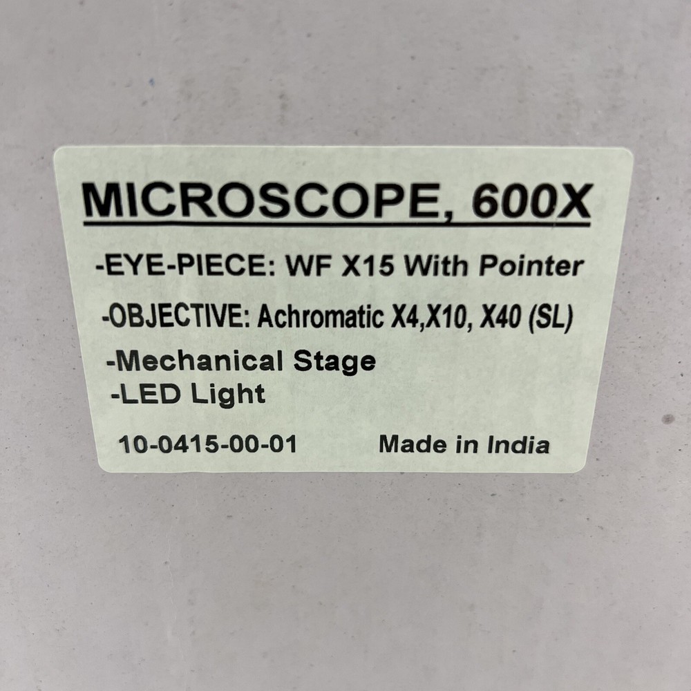 HOL Microscope 600X Stage LED Light Hands on Lab Science Microscope