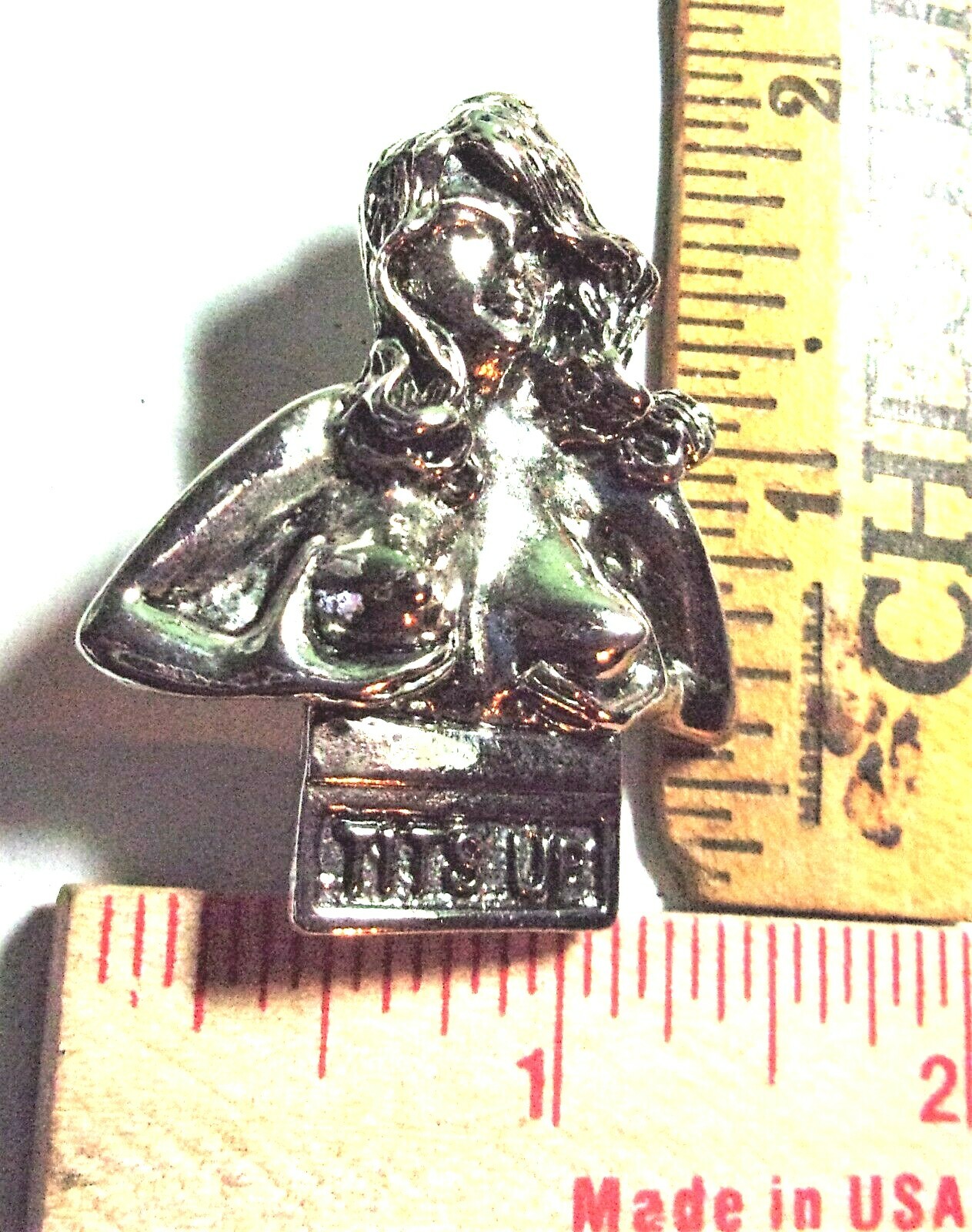 Tits Up pin vintage collectible old boobs breasts pinback biker vest badge