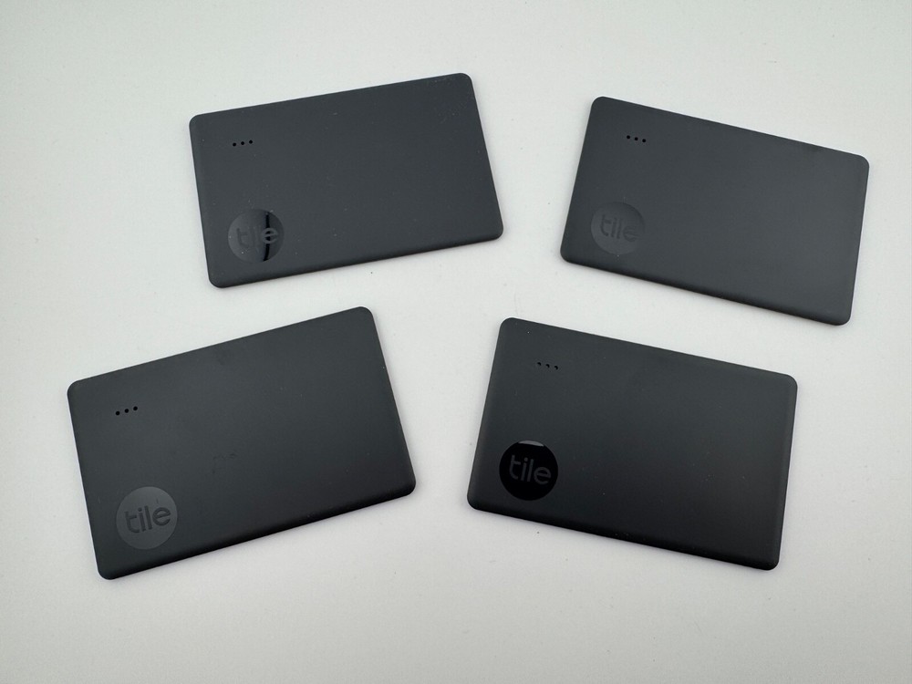 [4-PACK] TILE SLIM [BLACK] BLUETOOTH WALLET ITEM TRACKER FINDER - [RE-23001]