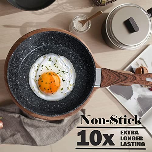 Induction Cookware Sets - 12 Piece Cooking Pan Set, 12 PCS Cookware Set Black