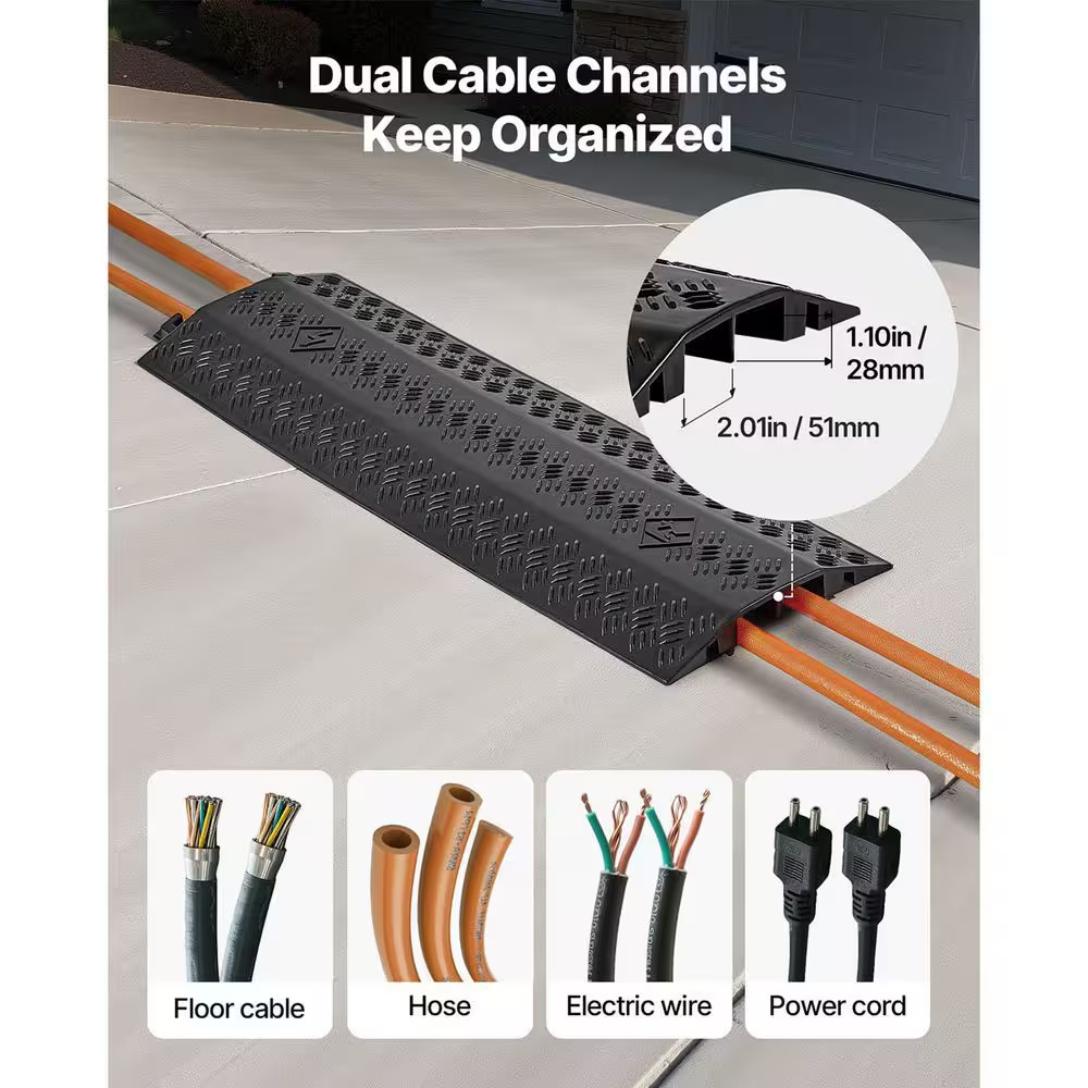 Drop over Cable Protector, 17,500 Lbs. /Axle Load Capacity, Durable Cable and Ho