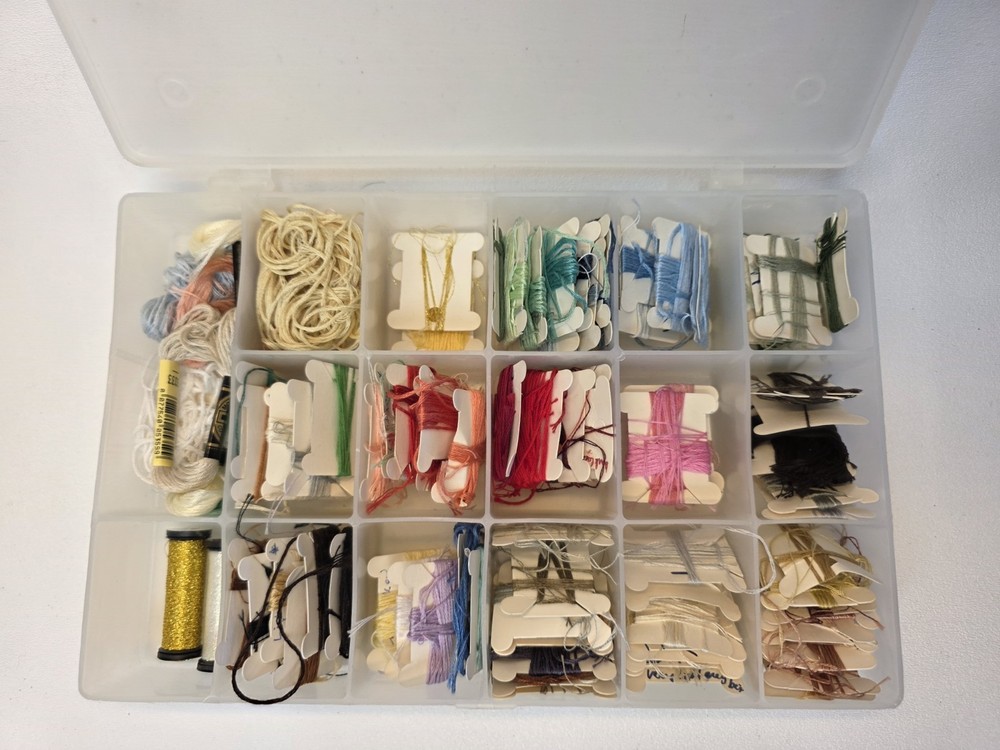 Embroidery Floss Thread Carded With Storage Box Assorted Colors