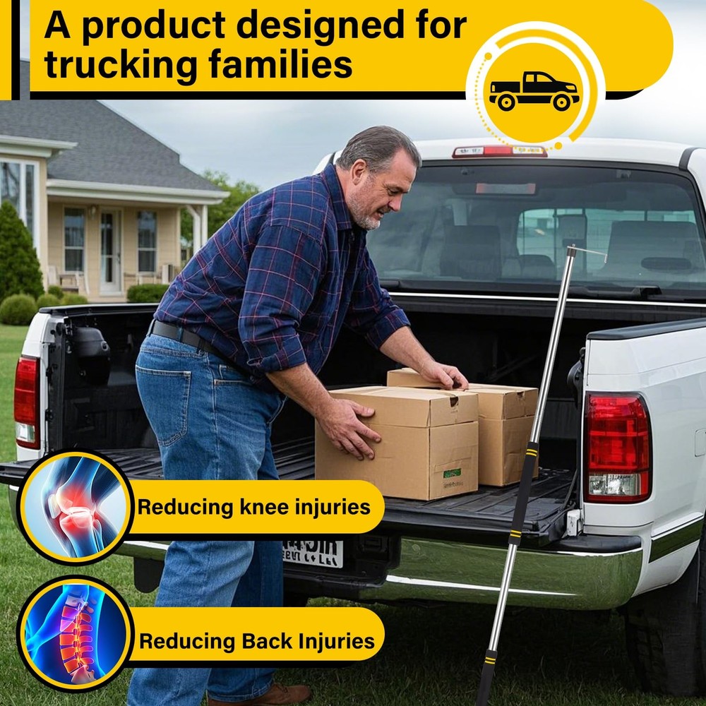 Trunk Bed Cargo Retrieval Hook Telescoping Cargo Grabber Reach Retrieval Tool