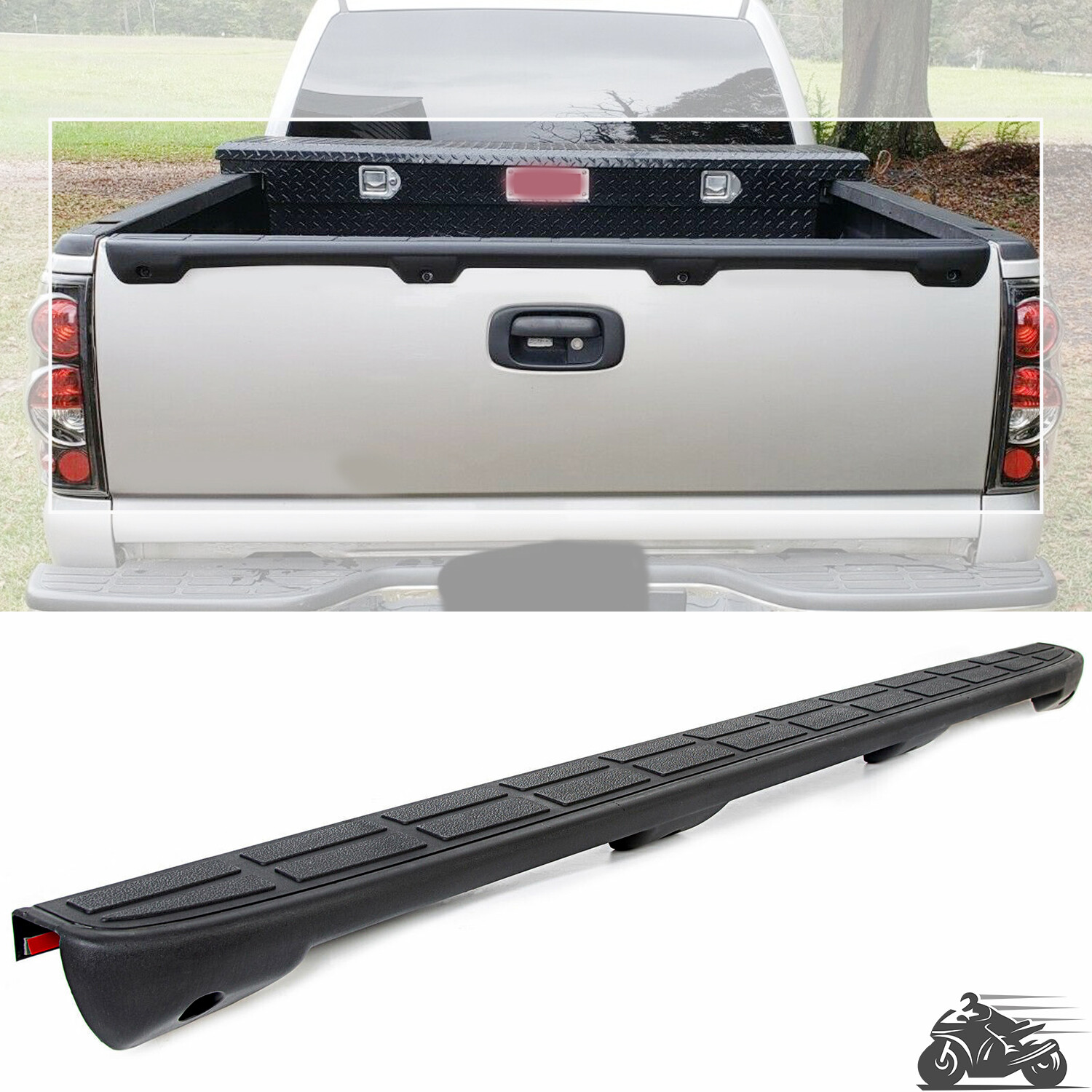 For 99-07 Chevy Silverado GMC Sierra Tailgate Spoiler Cap Molding Top Protector