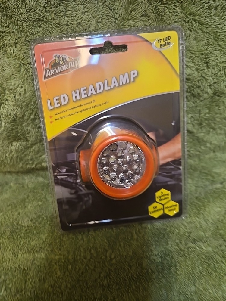 1 Armor All 17 Bulb LED Headlamp Three Lighting Modes 59 Lumens Adjustable