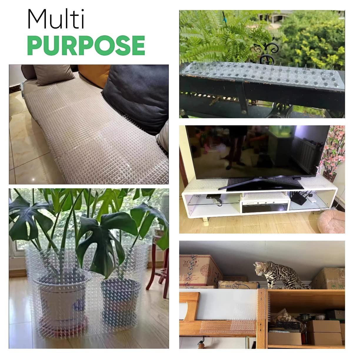 Yiteshi 10 Packs Scat Mat for Cats, 13X16 inches Pet Deterrent Spikes, Indoor...