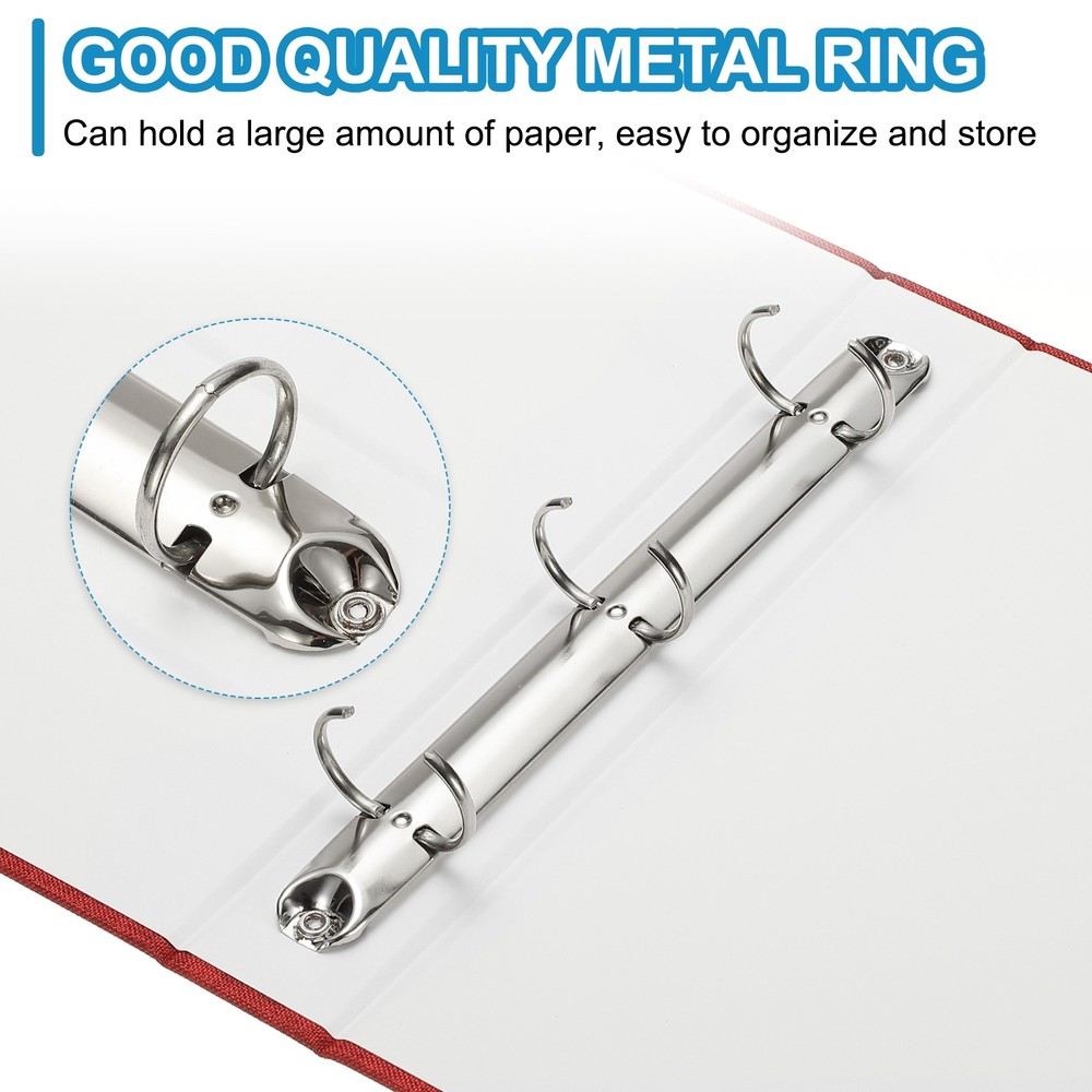 3 Ring Binder, 2 Pcs A5 Size Flexible Round Binder, Red