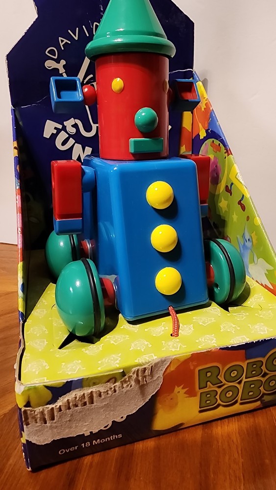 David Kirks Fun House Robo Bobo Pull Toy