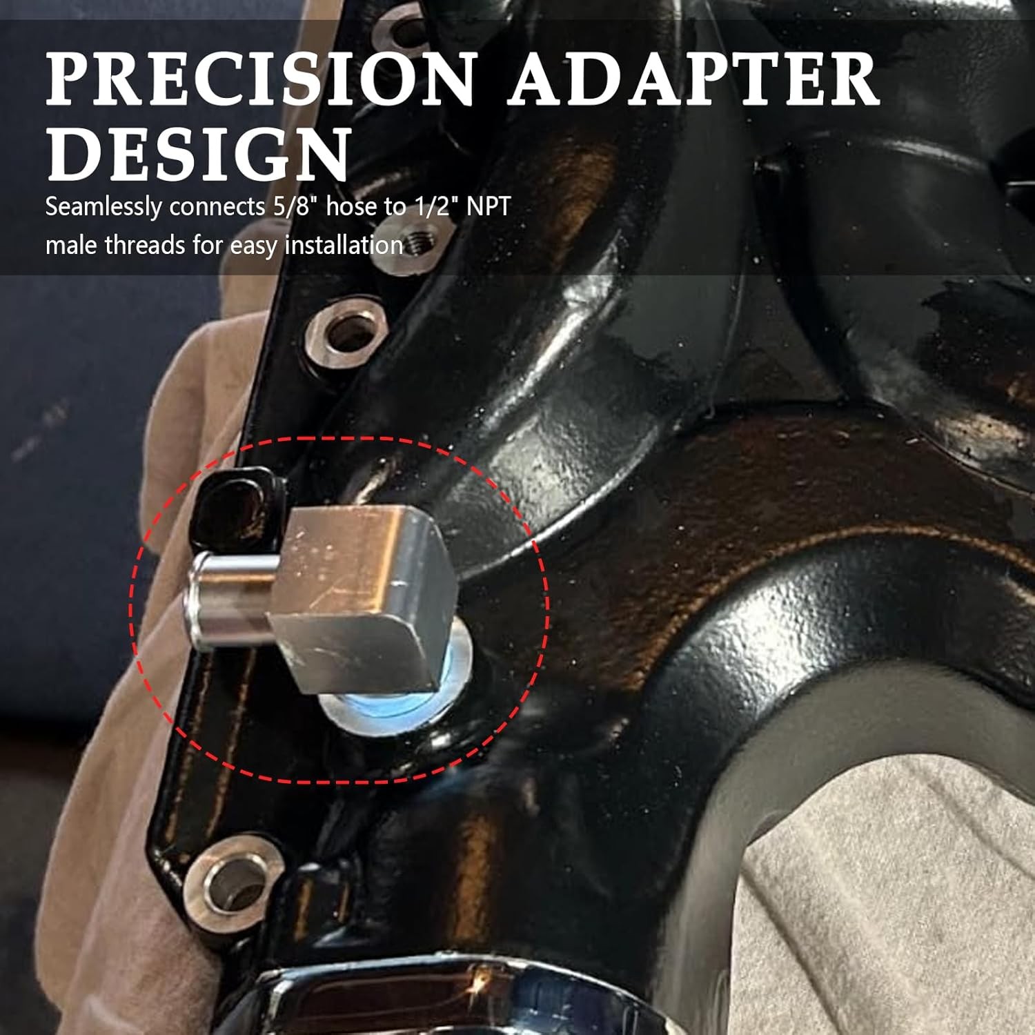 90° Heater Hose Connector, Heater 90 Degree Hose Elbow from 1/2 NPT to 5/8 Barb
