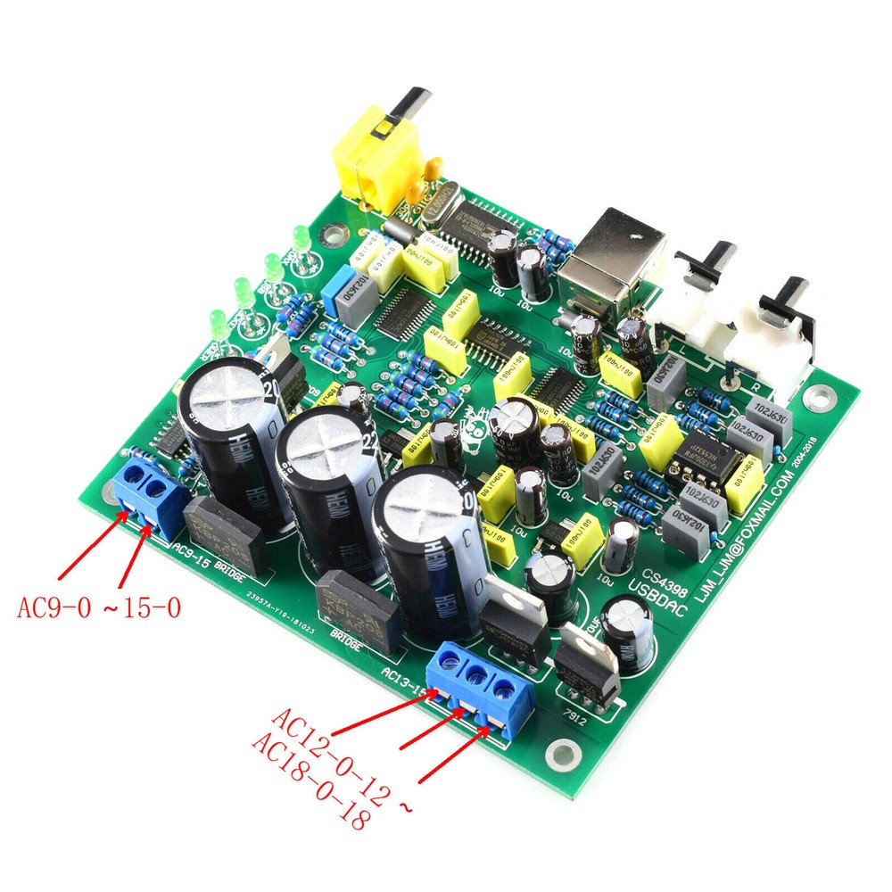 1pc CS8416+CS4398+CM102S USBDAC PCB+IC (including all post chip components)