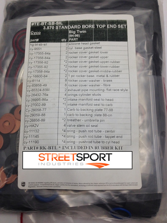 Harley Davidson EVO BIG TWIN 80ci 1340CC 1984 - 1998 - Top End Gasket Set - NEW