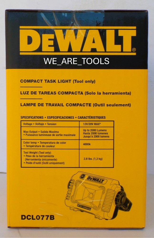 Dewalt DCL077B LED Compact Task Light 12V & 20V Work Spot Light MAX Tool LED