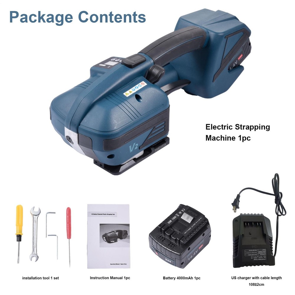 Automatic Electric Strapping Machine Tool for PP/PET 0.51"-0.63" Straps