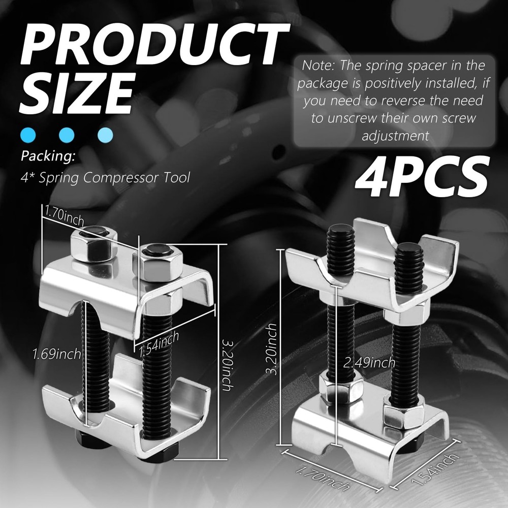 4PCS Coil Spring Compressor Tool,2 Way Adjustable Strut Spring Compressor for...