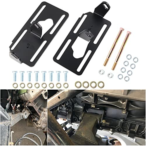 LS Conversion Engine Swap Mounts,1973-1998 Square Body- Adjustable Swap BLACK