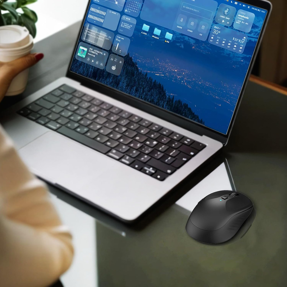 Wireless Computer Mouse - Full-Size 2.4G USB Receiver Mouse, 6 Buttons with Back