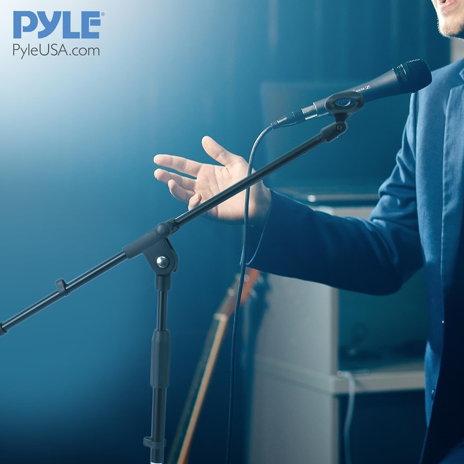 Pyle Foldable Tripod Microphone Stand-Universal Mic Mount and Height Adjustable