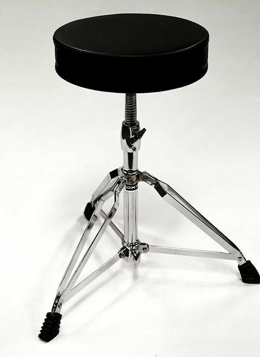 DOUBLE BRACED HEAVY DUTY DRUM STOOL THRONE WORM SCREW HEIGHT ADJ